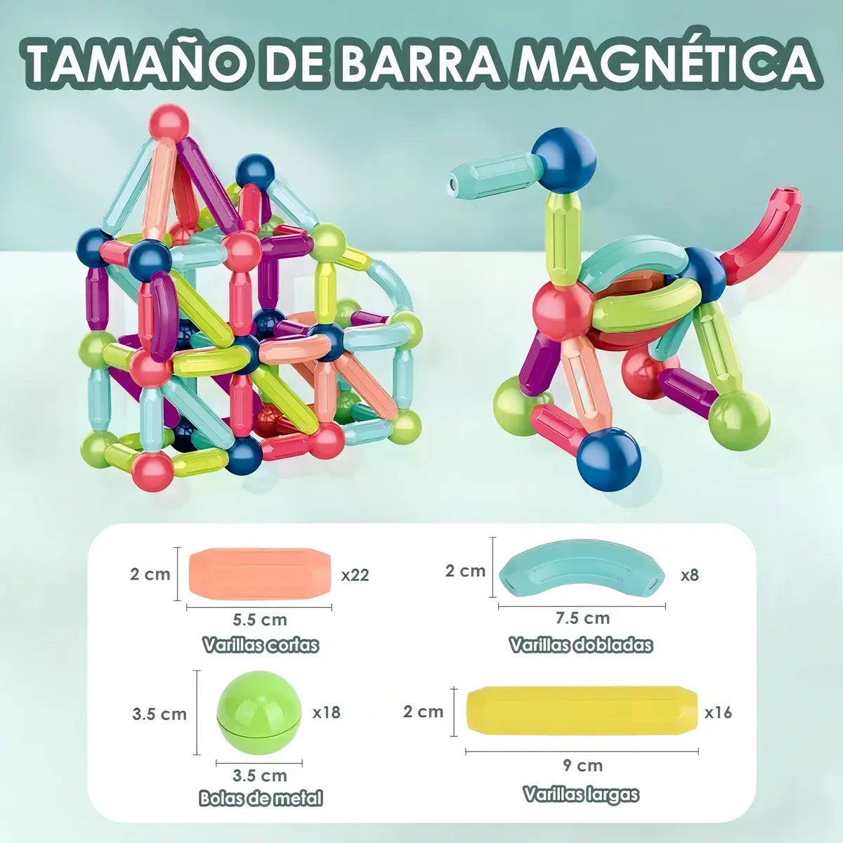 KIT DE CONSTRUCCIÓN MAGNÉTICO 36 PIEZAS