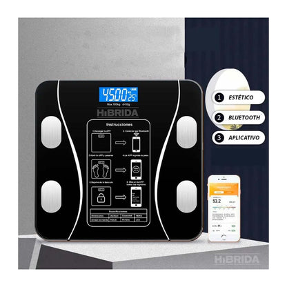 PESA DIGITAL INTELIGENTE CON ANÁLISIS CORPORAL BLUETOOTH