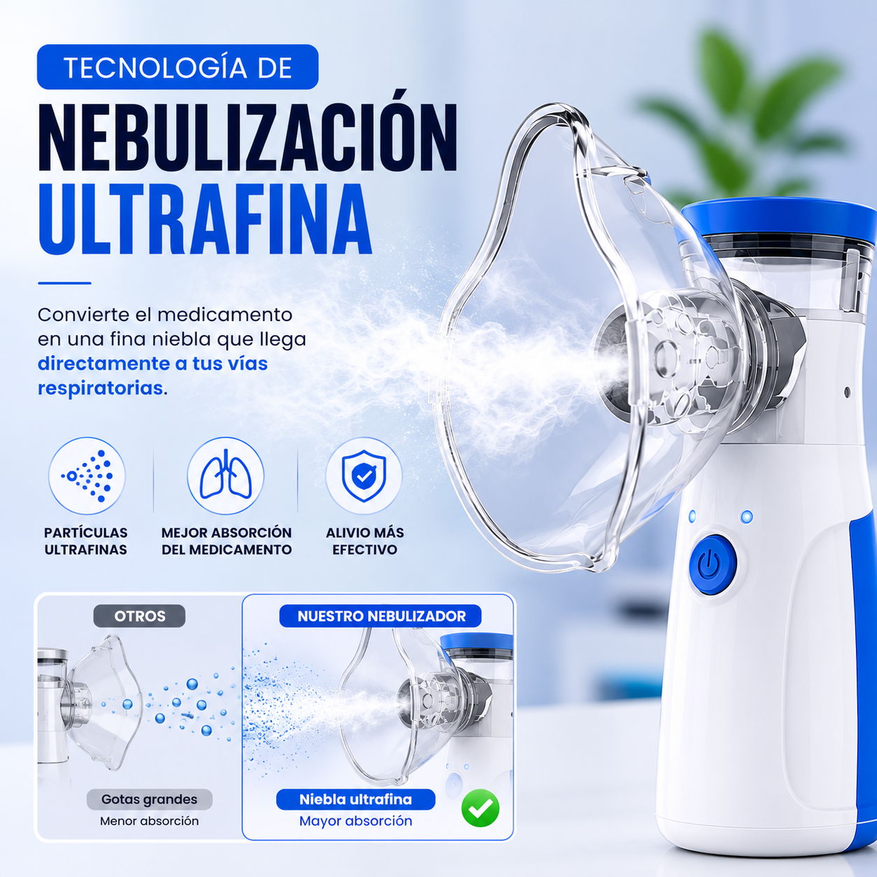 NEBULIZADOR PORTÁTIL INALÁMBRICO | RESPIRA MEJOR EN MINUTOS