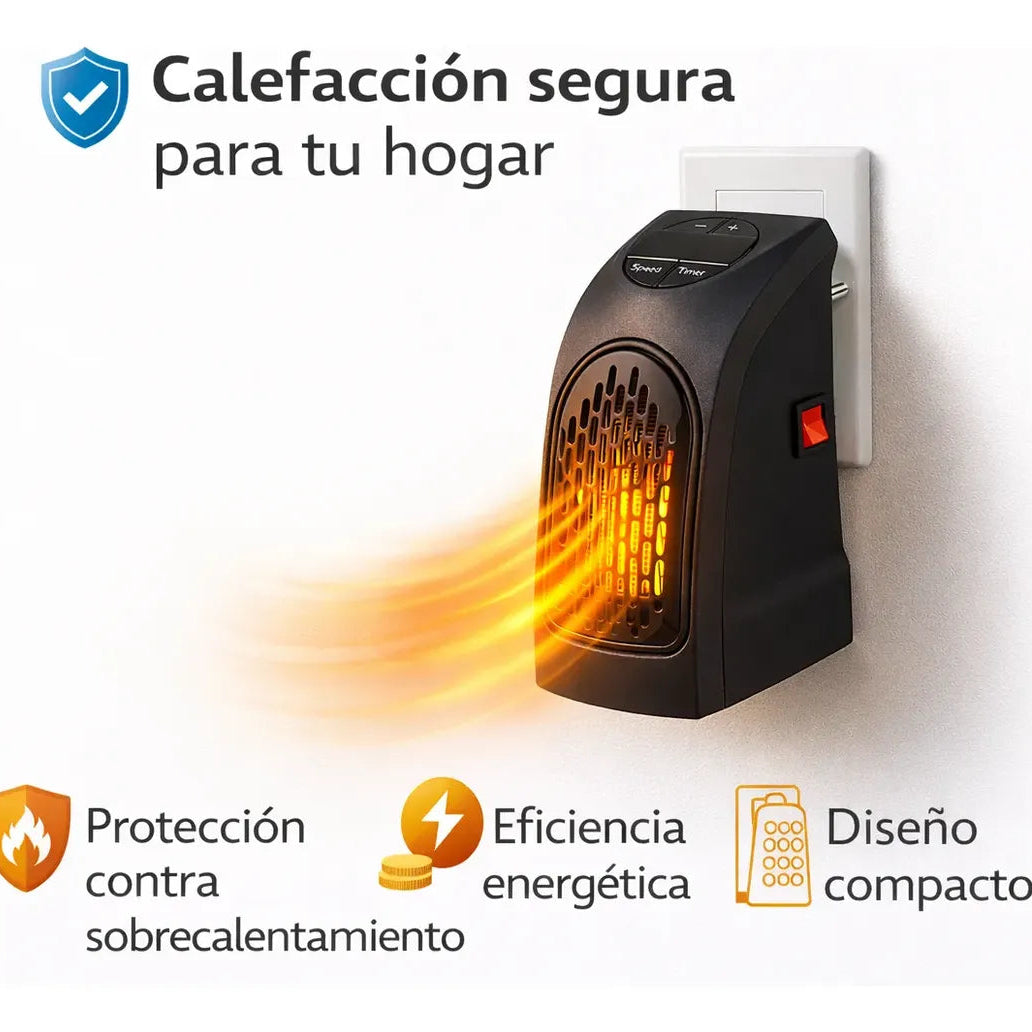 CALEFACTOR PORTÁTIL MULTIFUNCIÓN PARA AUTO, OFICINA Y HOGAR