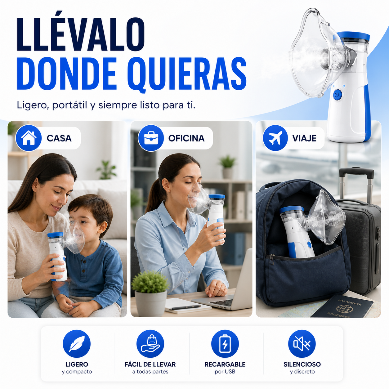 NEBULIZADOR PORTÁTIL INALÁMBRICO | RESPIRA MEJOR EN MINUTOS