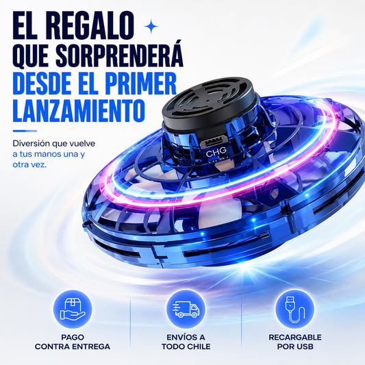 SPINNER VOLADOR BOOMERANG LED | MINI DRON INTERACTIVO RECARGABLE