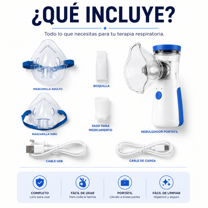 NEBULIZADOR PORTÁTIL INALÁMBRICO | RESPIRA MEJOR EN MINUTOS