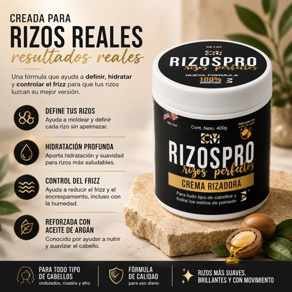 RIZOSPRO | CREMA DEFINIDORA E HIDRATANTE PARA RIZOS 400 G